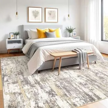 Modern Abstract Washable Area Rugs for Living Room