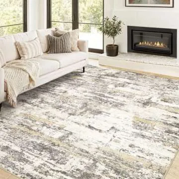 Modern Abstract Washable Area Rugs for Living Room