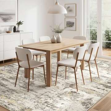 Modern Abstract Washable Area Rugs for Living Room