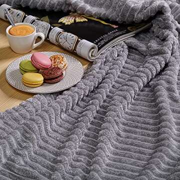 GREEN ORANGE 50" x 60" Fleece Throw Blanket, Gray Melange Color, Perfect Cozy Gift, Super Warm Comfy - ECO-Certified, Hypoallergenic - Soft, Lightweight Plush Throw for Women, Men & Kids