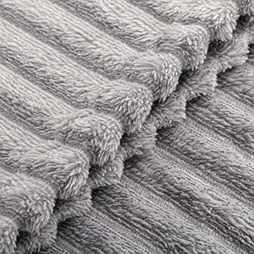 GREEN ORANGE 50" x 60" Fleece Throw Blanket, Gray Melange Color, Perfect Cozy Gift, Super Warm Comfy - ECO-Certified, Hypoallergenic - Soft, Lightweight Plush Throw for Women, Men & Kids