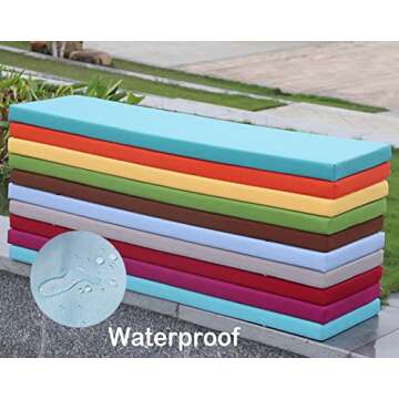 Hengz Outdoor/Indoor Bench/Swing Cushion 48 x 14 x 2 Inch Waterproof Furniture Seat Pad, Anti-Slip B...