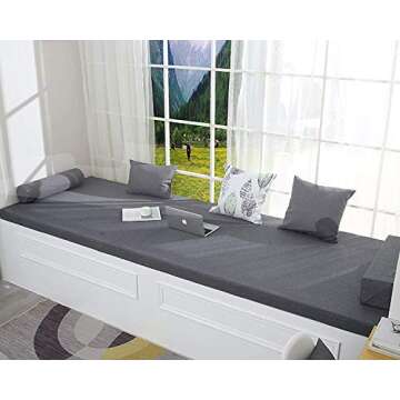 Hengz Outdoor/Indoor Bench/Swing Cushion 48 x 14 x 2 Inch Waterproof Furniture Seat Pad, Anti-Slip Bottom Settee Cushions, Bay Window Loveseat Sofa Couch Pad