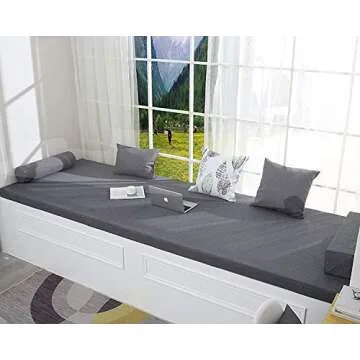 Hengz Outdoor/Indoor Bench/Swing Cushion 48 x 14 x 2 Inch Waterproof Furniture Seat Pad, Anti-Slip Bottom Settee Cushions, Bay Window Loveseat Sofa Couch Pad