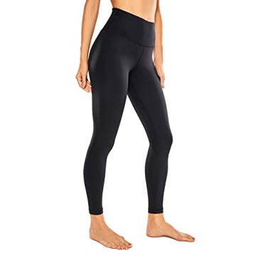 CRZ YOGA Women Naked Feeling Yoga Pants 25 Inches - 7/8 High Waisted Workout Leggings Black Medium