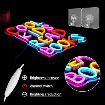 LULANMP Kids Read Books Neon Sign for Rooms Decor
