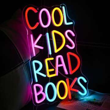 LULANMP Kids Read Books Neon Sign for Rooms Decor