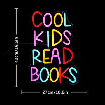 LULANMP Kids Read Books Neon Sign for Rooms Decor