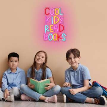 LULANMP Kids Read Books Neon Sign for Rooms Decor