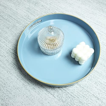 Spsyrine Decorative Round Blue Tray - Stylish and Functional