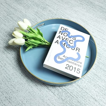 Spsyrine Decorative Round Blue Tray - Stylish and Functional