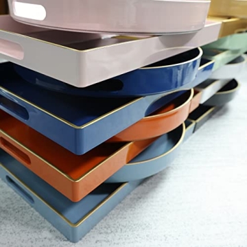 Spsyrine Decorative Round Blue Tray - Stylish and Functional