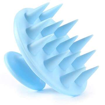 BESTOOL Hair Scalp Massager Shampoo Brush with Soft Silicone Bristle, Scalp Scrubber Exfoliating for Women, Men Dandruff Treatment, Hair Growth and Stress Release (Blue)