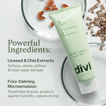 divi Air Dry Styling Cream for Natural Hair Texture, Smooths Frizz & Defines Curls