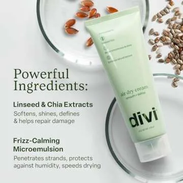 divi Air Dry Styling Cream for Natural Hair Texture, Smooths Frizz & Defines Curls