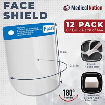 Clear Plastic Face Shields - Case of 48 for Everyone