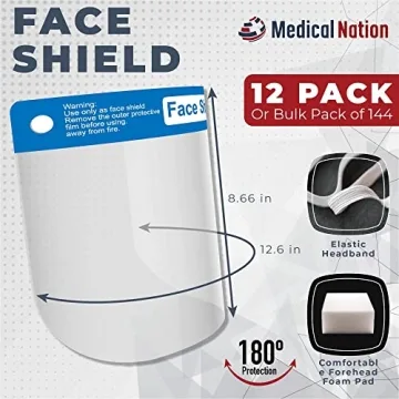 Clear Plastic Face Shields - Case of 48 for Everyone