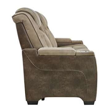 Signature Design by Ashley Next-Gen DuraPella Power Reclining Sofa with Adjustable Headrest, Sand