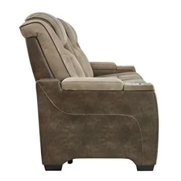 Signature Design by Ashley Next-Gen DuraPella Power Reclining Sofa with Adjustable Headrest, Sand