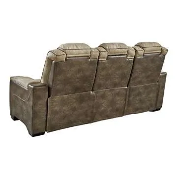 Signature Design by Ashley Next-Gen DuraPella Power Reclining Sofa with Adjustable Headrest, Sand