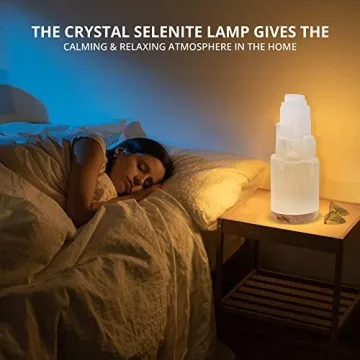 WBM Selenite Crystal Lamp for Healing and Meditation