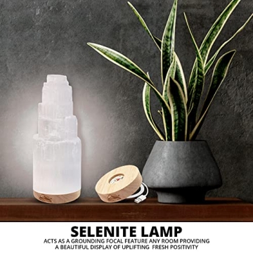 WBM Selenite Crystal Lamp for Healing and Meditation