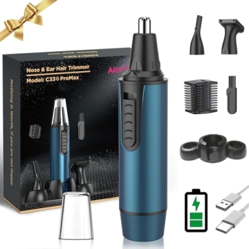AREYZIN Ear and Nose Hair Trimmer for Men and Women - Professional USB Rechargeable Grooming Kit