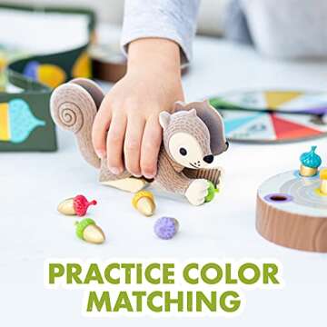 Educational Insights Special Edition The Sneaky, Snacky Squirrel Game, Preschool & Toddler Board Game for Kids 3-5 Years, Color Matching, Fine Motor Skills