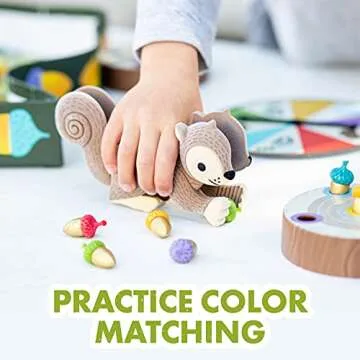 Educational Insights Special Edition The Sneaky, Snacky Squirrel Game, Preschool & Toddler Board Game for Kids 3-5 Years, Color Matching, Fine Motor Skills