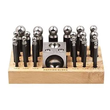 26 Piece Dapping Doming Punch Block Set 2.3 mm to 25 mm Jewelry Making Metal Forming Tool Kit