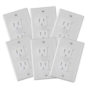6-Pack Safety Innovations Self-closing (2 Screw) Decora Outlet Covers- An Alternative To Wall Socket...
