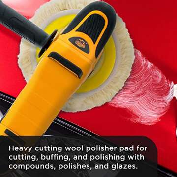 TCP Global 8" Wool Buffing Pad for Automotive Polishing