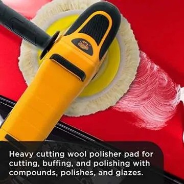 TCP Global 8" Wool Buffing Pad for Automotive Polishing