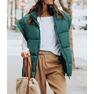 PRETTYGARDEN Women's Puffer Vest - Chic Fall Layering Essential