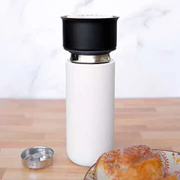 Fellow 16 oz Carter Move Travel Mug - Vacuum-Insulated Stainless Steel Travel Coffee Mug - Coffee Tumbler with Ceramic Interior and Splash Guard - Matte White