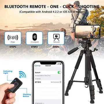 Sumcoo 57" Camera Tripod for DSLR, Phones & GoPro