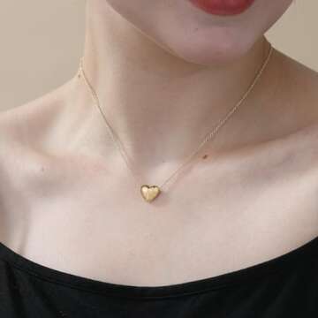 VULETO Bubble Heart Initial Necklace - Perfect Gift for Her