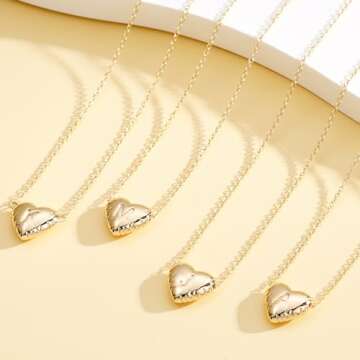 VULETO Bubble Heart Initial Necklace - Perfect Gift for Her