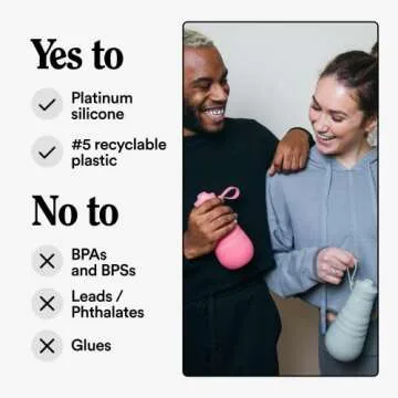 STOJO Collapsible Sports Water Bottle - Leak-Proof Reusable Silicone Travel Cup for Hot & Cold Drinks - Microwave & Dishwasher Safe - AS SEEN ON TODAY SHOW - Parent (WS1-STE)