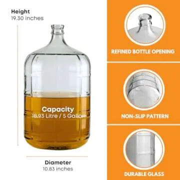 beautyfamily 5 gal Glass Carboy for Beer or Wine Making Beer Bottling Equipment