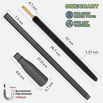 Sealegend Dryer Vent Vacuum Attachment Kit with Brush