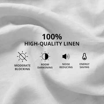 HPD Half Price Drapes French Linen Curtains 96 Inches Long Room Darkening Curtains for Bedroom & Living Room 50 X 96, (1 Panel), Crisp White