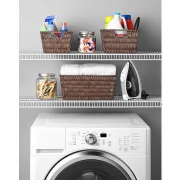 Whitmor Rattique Java Set of 3 Pieces Storage Baskets -Small (8.5"x11.4"x5.5"), Medium (9.8"x13"x6") and Large (11.4"x14.6"x6.5")