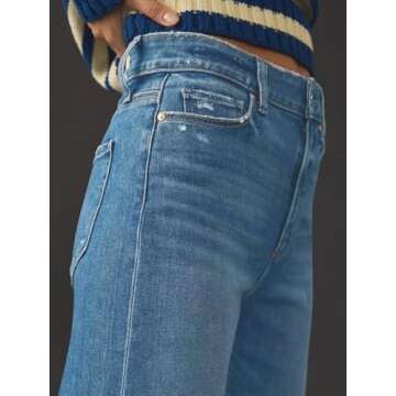 KUNMI Jeans for Women Wide Leg Baggy High Waist Boyfriends Straight Leg Stretchy Denim Pants Trendy Fall 2024