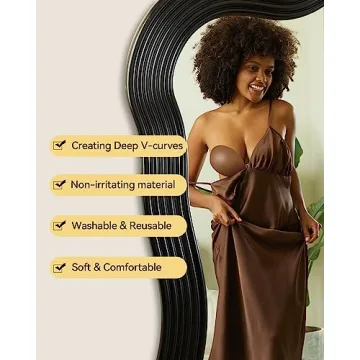Niidor Push-up Adhesive Bra for Women - Brown-A
