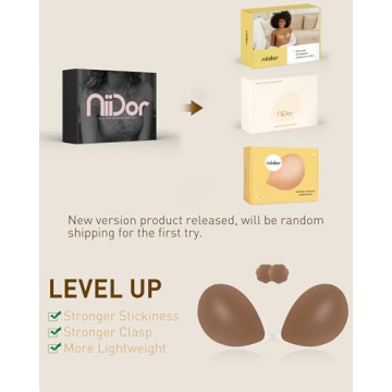 Niidor Push-up Adhesive Bra for Women - Brown-A