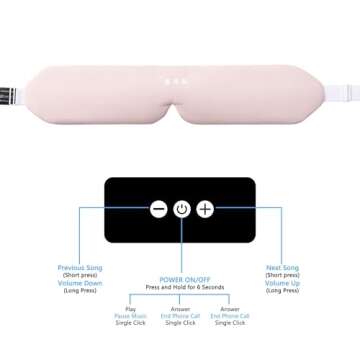 ALASKA BEAR Sleep Headphone Headband Bluetooth 5.2 HD Stereo Noise Reduction 3D Eye Mask for Sleeping Eye Contour Built-in Mask w/Thin Speakers Wireless Audio Sports Headgear(Light Pink)