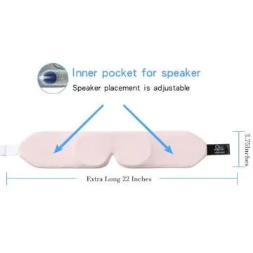 ALASKA BEAR Sleep Headphone Headband Bluetooth 5.2 HD Stereo Noise Reduction 3D Eye Mask for Sleeping Eye Contour Built-in Mask w/Thin Speakers Wireless Audio Sports Headgear(Light Pink)