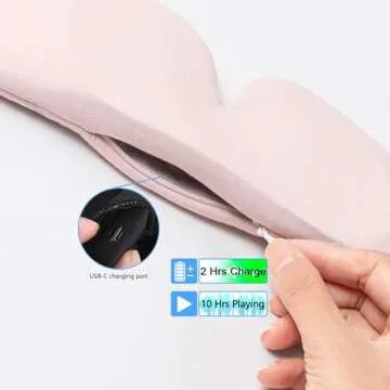 ALASKA BEAR Sleep Headphone Headband Bluetooth 5.2 HD Stereo Noise Reduction 3D Eye Mask for Sleeping Eye Contour Built-in Mask w/Thin Speakers Wireless Audio Sports Headgear(Light Pink)