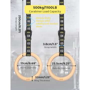 GHB Gymnastic Rings Olympic Rings for Unmatched Workouts